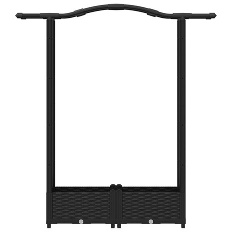 Verhoogde tuinbak met Trellis en Dak Zwart 124 x 40 x 123 cm PP 4