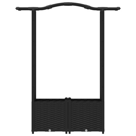 Verhoogde tuinbak met Trellis en Dak Zwart 125 x 40 x 138 cm PP 4