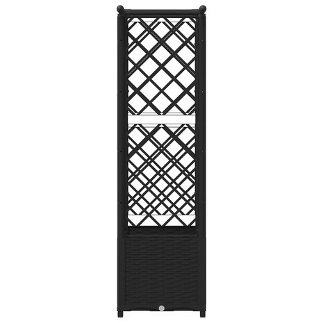 Verhoogde tuinbak met Trellis en Dak Zwart 124,5 x 40 x 136 cm PP 5