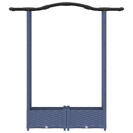 Verhoogde tuinbak met Trellis en Dak Grijs 124 x 40 x 123 cm PP 4