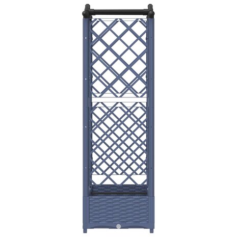 Verhoogde tuinbak met Trellis en Dak Grijs 124 x 40 x 123 cm PP 5
