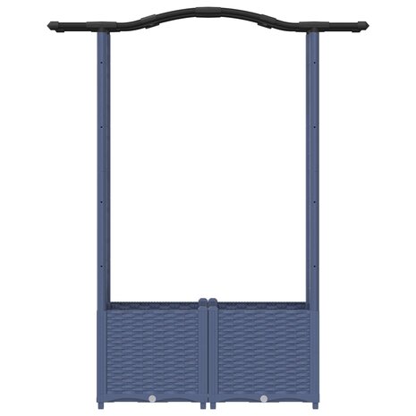 Verhoogde tuinbak met Trellis en Dak Grijs 125 x 40 x 138 cm PP 4
