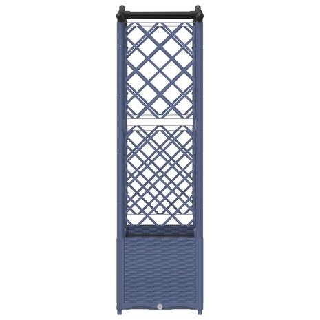 Verhoogde tuinbak met Trellis en Dak Grijs 125 x 40 x 138 cm PP 5