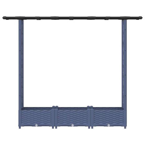 Verhoogde tuinbak met Trellis en Dak Grijs 164 x 40 x 121 cm PP 4