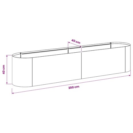 Verhoogd Tuinbed weervast staal 200 x 40 x 40 cm 9