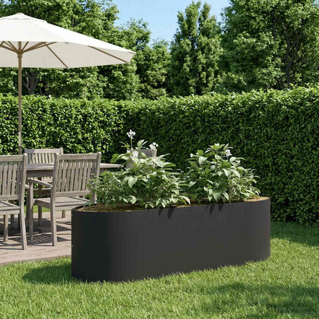 Verhoogd Tuinbed Zwart 140 x 40 x 40 cm Staal 1