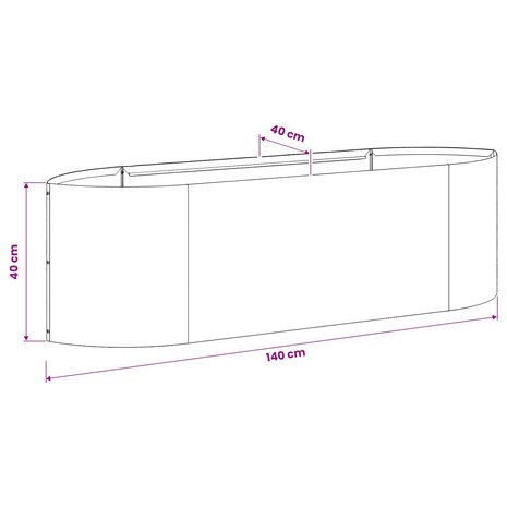 Verhoogd Tuinbed Zwart 140 x 40 x 40 cm Staal 8
