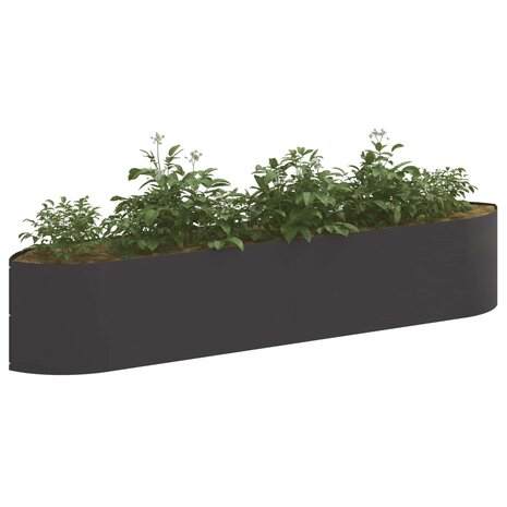 Verhoogd Tuinbed Zwart 220 x 40 x 40 cm Staal 3