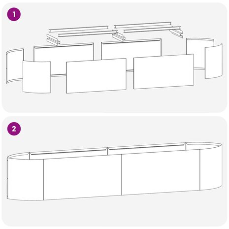 Verhoogd Tuinbed Zwart 220 x 40 x 40 cm Staal 7