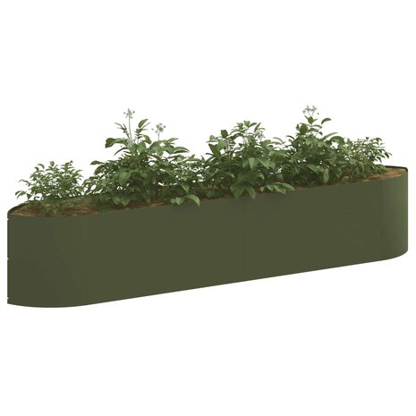 Verhoogd Tuinbed Olijfgroen 220 x 40 x 40 cm Staal 3