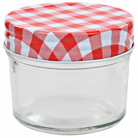 Jampotten met wit met rode deksels 96 st 110 ml glas 3