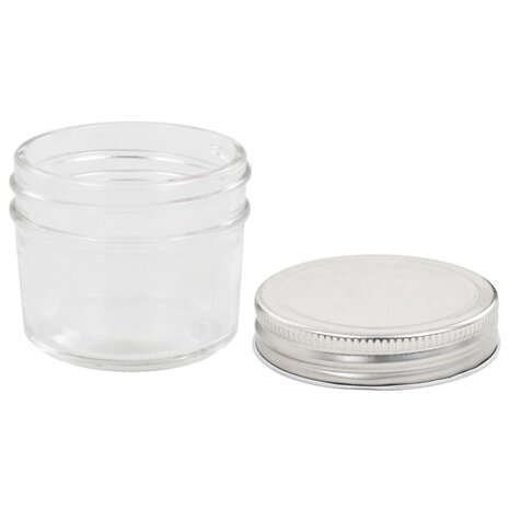 Jampotten met zilverkleurige deksels 96 st 110 ml glas 5