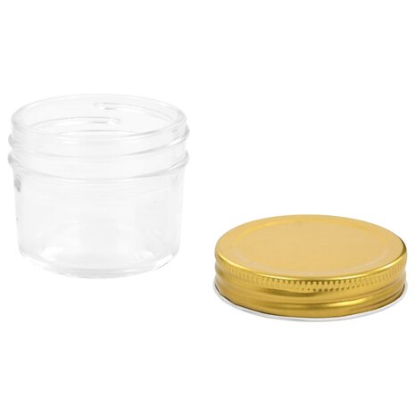 Jampotten met goudkleurige deksels 48 st 110 ml glas 5