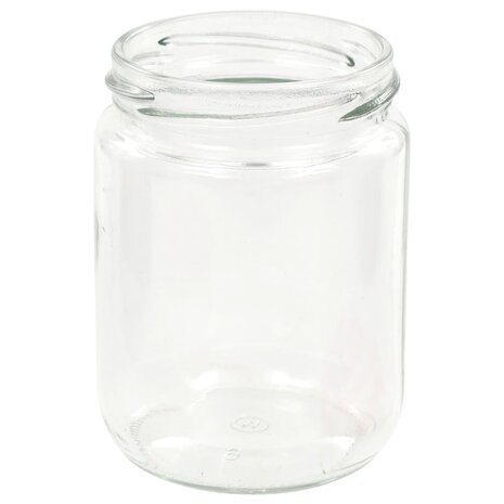 Jampotten met wit met rode deksels 48 st 230 ml glas 5
