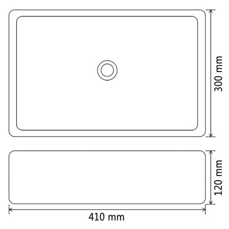 Wastafel wit 41x30x12 cm keramiek 5