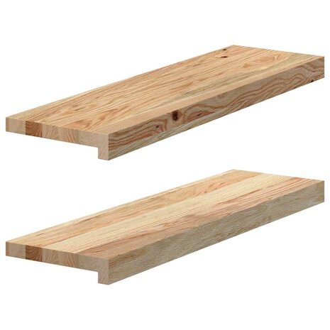 Vensterbanken 2 st onbehandeld 70x20x2 cm massief eikenhout 1
