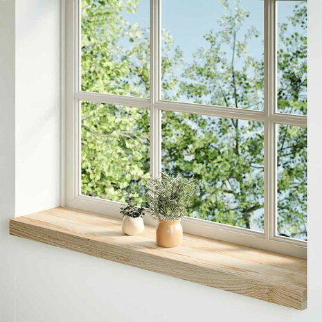 Vensterbanken 2 st onbehandeld 70x20x2 cm massief eikenhout 2
