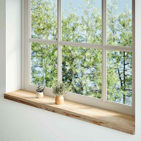 Vensterbanken 2 st onbehandeld 110x20x2 cm massief eikenhout 2