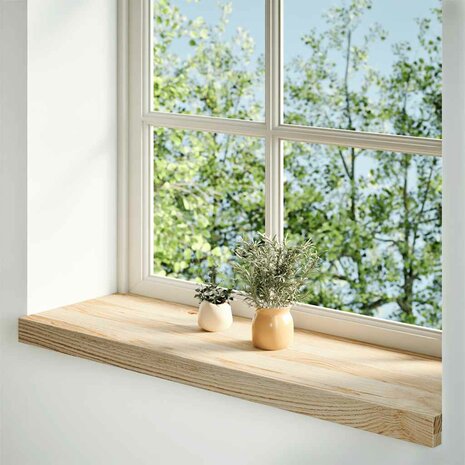 Vensterbanken 2 st onbehandeld 70x25x2 cm massief eikenhout 2