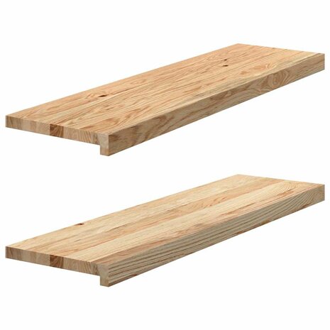 Vensterbanken 2 st onbehandeld 90x25x2 cm massief eikenhout 1