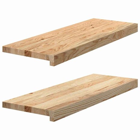 Vensterbanken 2 st onbehandeld 70x30x2 cm massief eikenhout 1