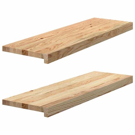 Vensterbanken 2 st onbehandeld 80x30x2 cm massief eikenhout 1