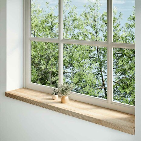 Vensterbanken 2 st onbehandeld 140x30x2 cm massief eikenhout 2