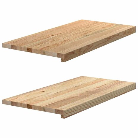 Vensterbanken 2 st onbehandeld 80x40x2 cm massief eikenhout 1