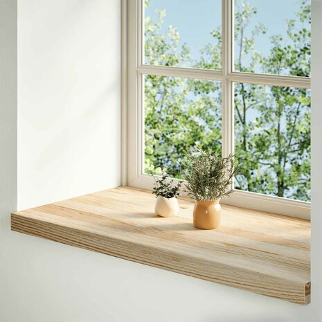 Vensterbanken 2 st onbehandeld 90x40x2 cm massief eikenhout 2