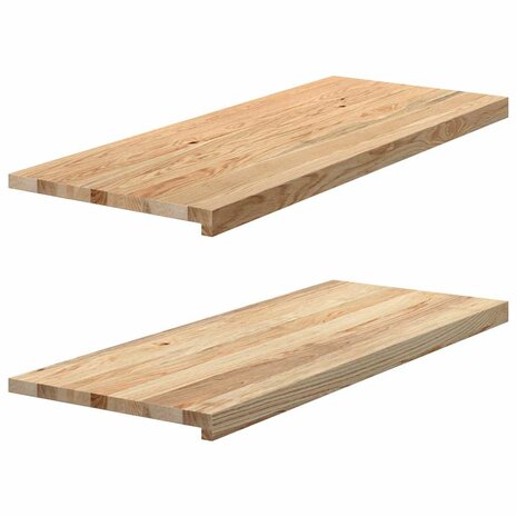 Vensterbanken 2 st onbehandeld 100x40x2 cm massief eikenhout 1