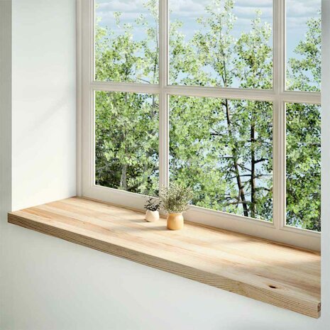 Vensterbanken 2 st onbehandeld 140x40x2 cm massief eikenhout 2