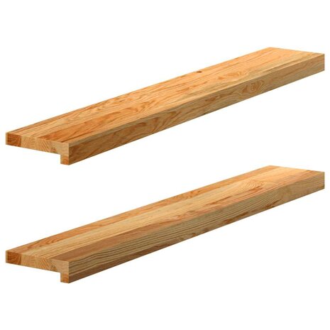 Vensterbanken 2 st 100x15x2 cm massief eikenhout lichtbruin 1