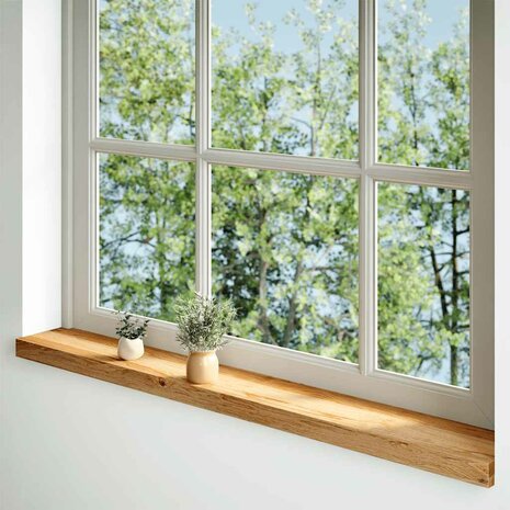 Vensterbanken 2 st 140x15x2 cm massief eikenhout lichtbruin 2