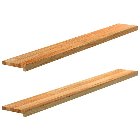 Vensterbanken 2 st 160x20x2 cm massief eikenhout lichtbruin 1