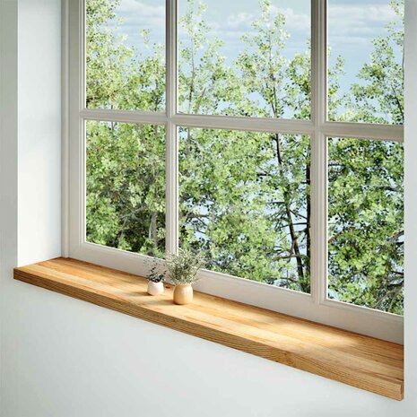 Vensterbanken 2 st 160x25x2 cm massief eikenhout lichtbruin 2