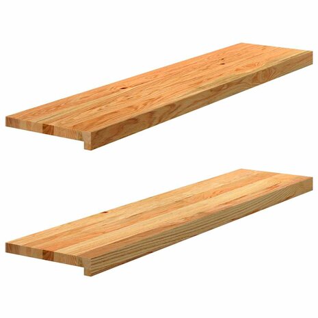 Vensterbanken 2 st 110x30x2 cm massief eikenhout lichtbruin 1