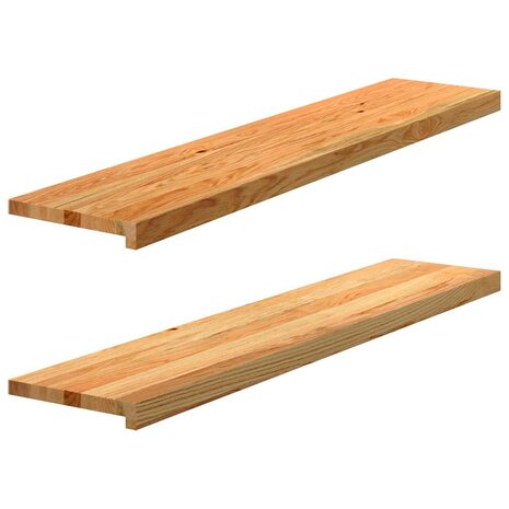 Vensterbanken 2 st 120x30x2 cm massief eikenhout lichtbruin 1