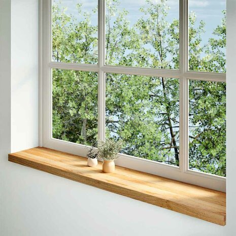 Vensterbanken 2 st 140x30x2 cm massief eikenhout lichtbruin 2