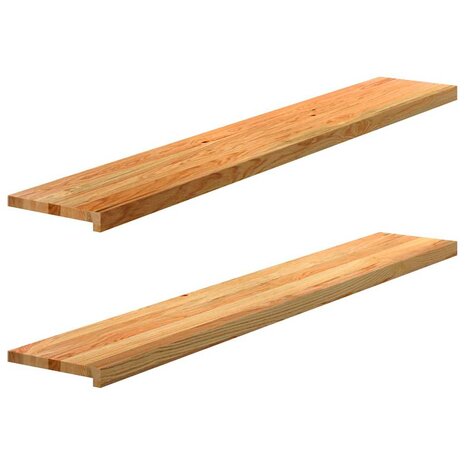 Vensterbanken 2 st 160x30x2 cm massief eikenhout lichtbruin 1