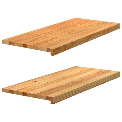 Vensterbanken 2 st 90x40x2 cm massief eikenhout lichtbruin 1
