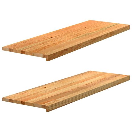 Vensterbanken 2 st 120x40x2 cm massief eikenhout lichtbruin 1