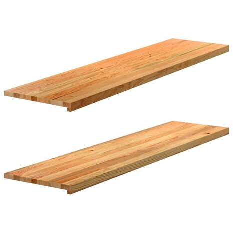 Vensterbanken 2 st 160x40x2 cm massief eikenhout lichtbruin 1