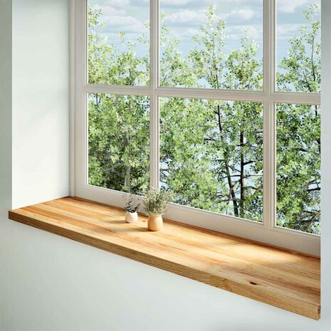Vensterbanken 2 st 160x40x2 cm massief eikenhout lichtbruin 2