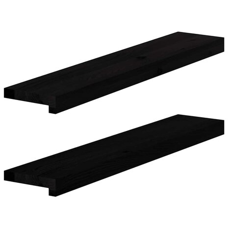 Vensterbanken 2 st 80x15x2 cm massief eikenhout bruin-zwart 1
