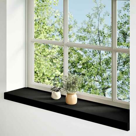 Vensterbanken 2 st 90x20x2 cm massief eikenhout bruin-zwart 2
