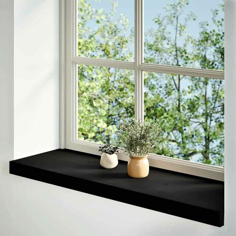 Vensterbanken 2 st 80x30x2 cm massief eikenhout bruin-zwart 2