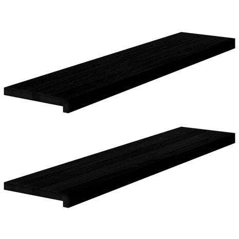 Vensterbanken 2 st 110x30x2 cm massief eikenhout bruin-zwart 1
