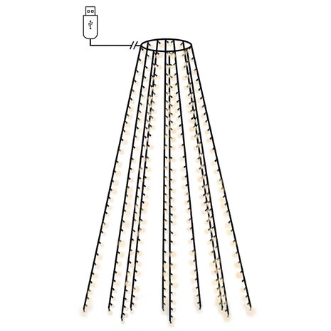 Kerstboomverlichting met 250 LED's koudwit net 250 cm 2