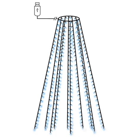 Kerstboomverlichting met 250 LED's blauw net 250 cm 2