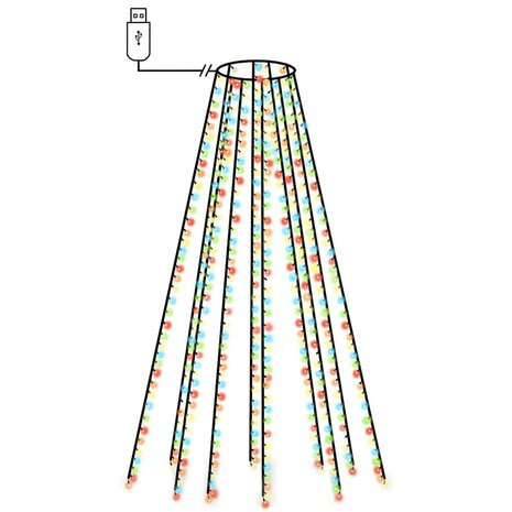 Kerstboomverlichting 500 LED's meerkleurig binnen/buiten 500 cm 2